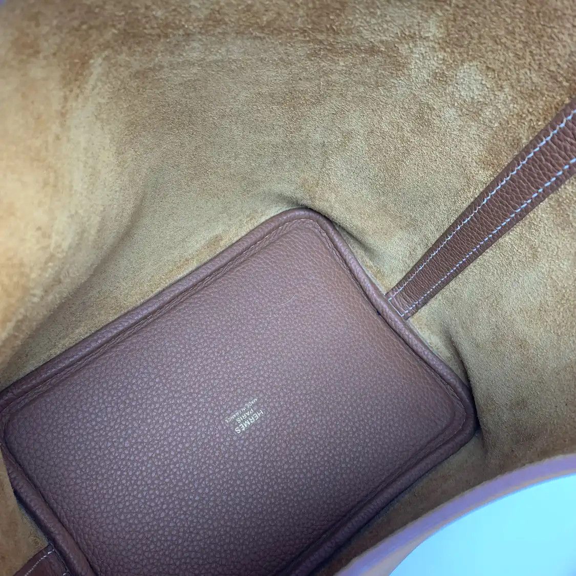 Hermes Hermes Picotin Lock 18 Gold Brown Clemence cowhide leather picotin handbag gold Size ONE SIZE - 9 Thumbnail