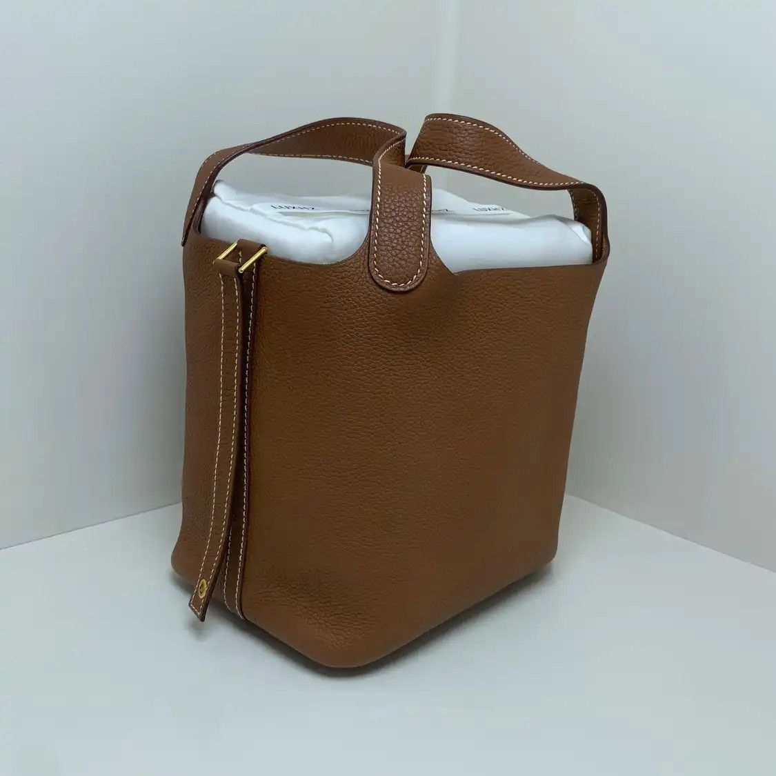 Hermes Hermes Picotin Lock 18 Gold Brown Clemence cowhide leather picotin handbag gold Size ONE SIZE - 4 Thumbnail