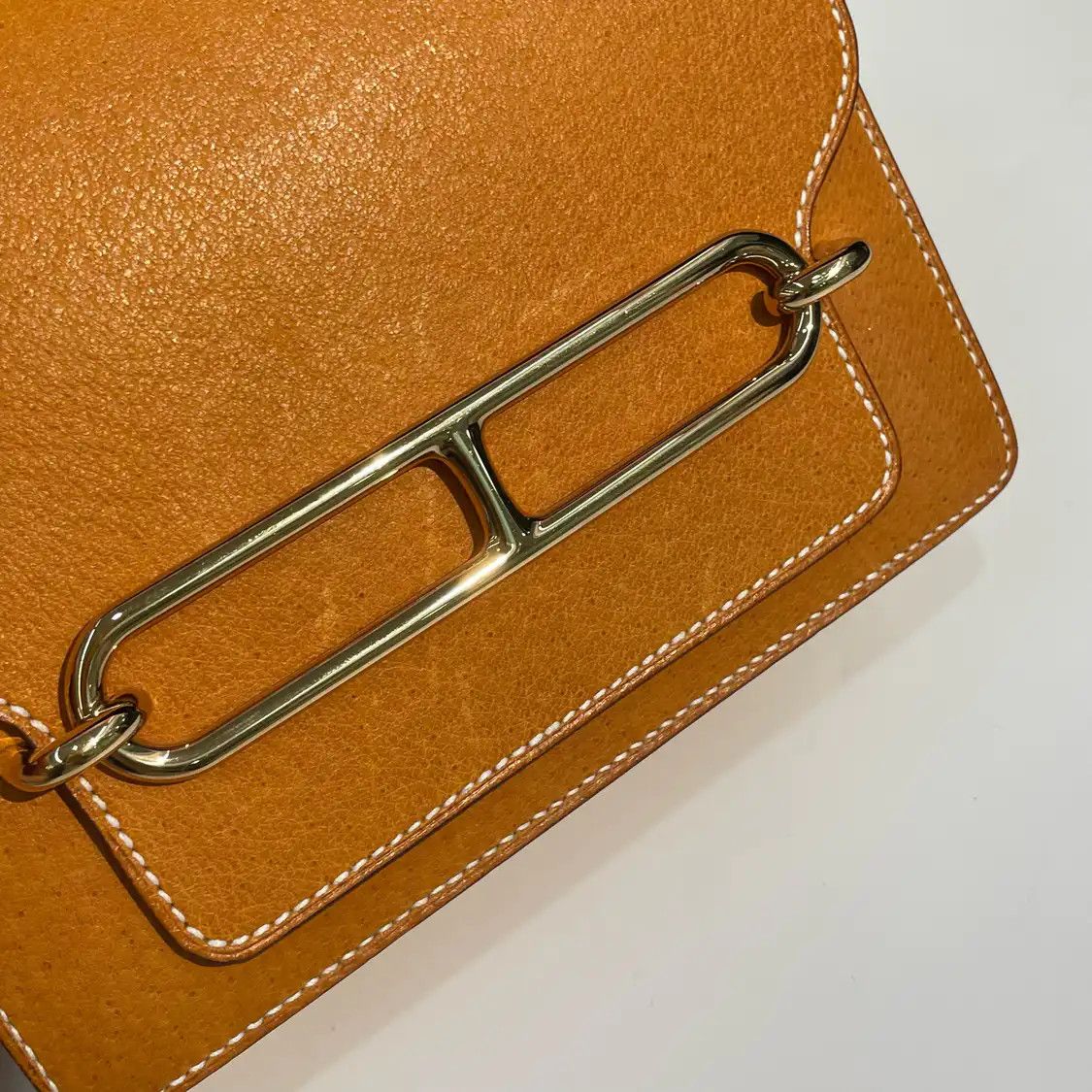 Hermes Hermes Roulis Gold Toffee cowhide leather crossbody bag silver hardware U Size ONE SIZE - 11 Thumbnail