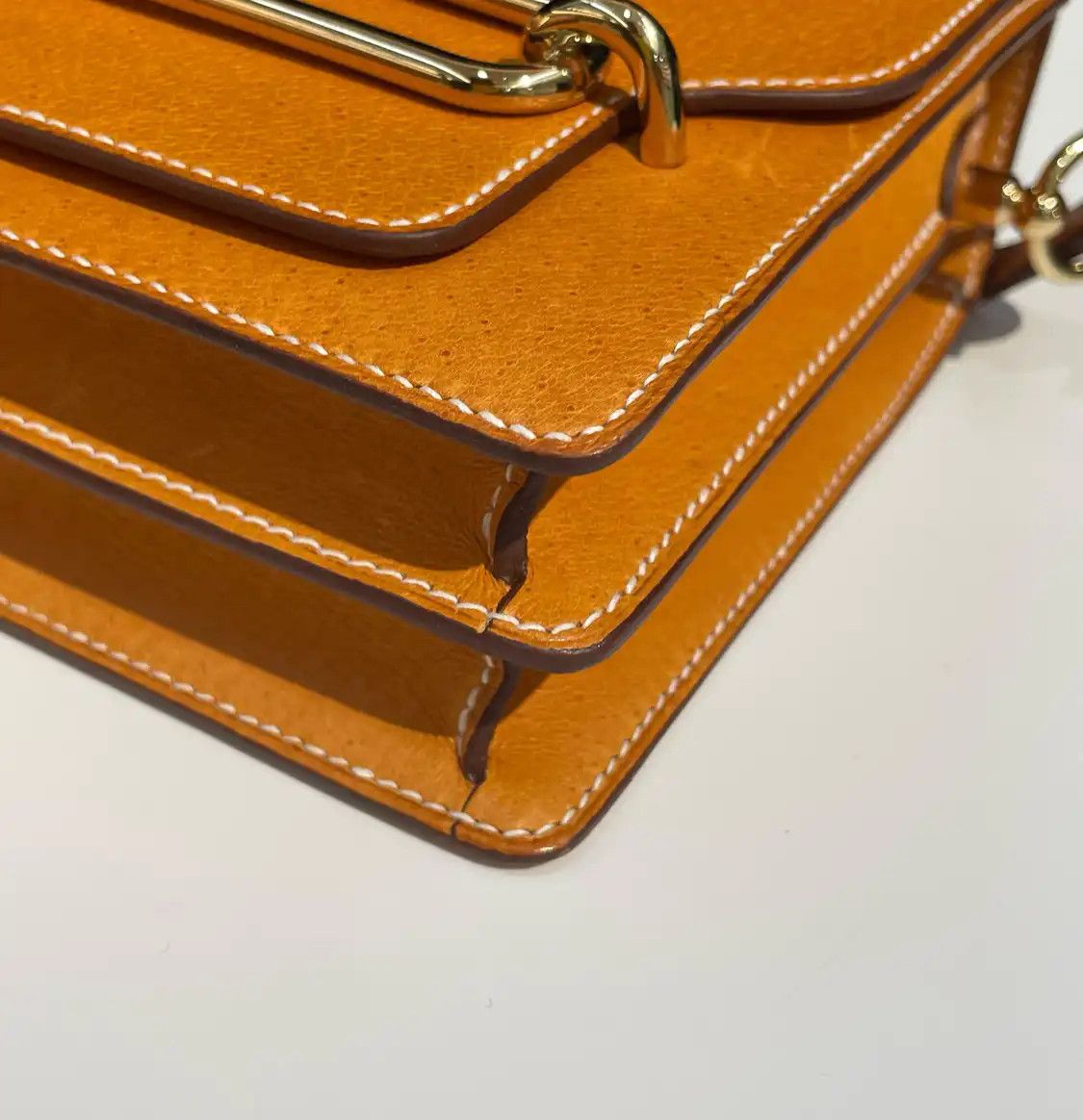 Hermes Hermes Roulis Gold Toffee cowhide leather crossbody bag silver hardware U Size ONE SIZE - 9 Thumbnail
