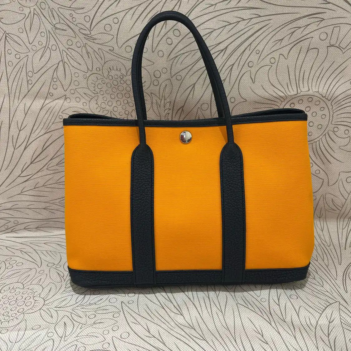 Hermes Hermes Garden Party 30 Jaune Soleil canvas Garden Party handbag silver hardware Size ONE SIZE - 2 Thumbnail