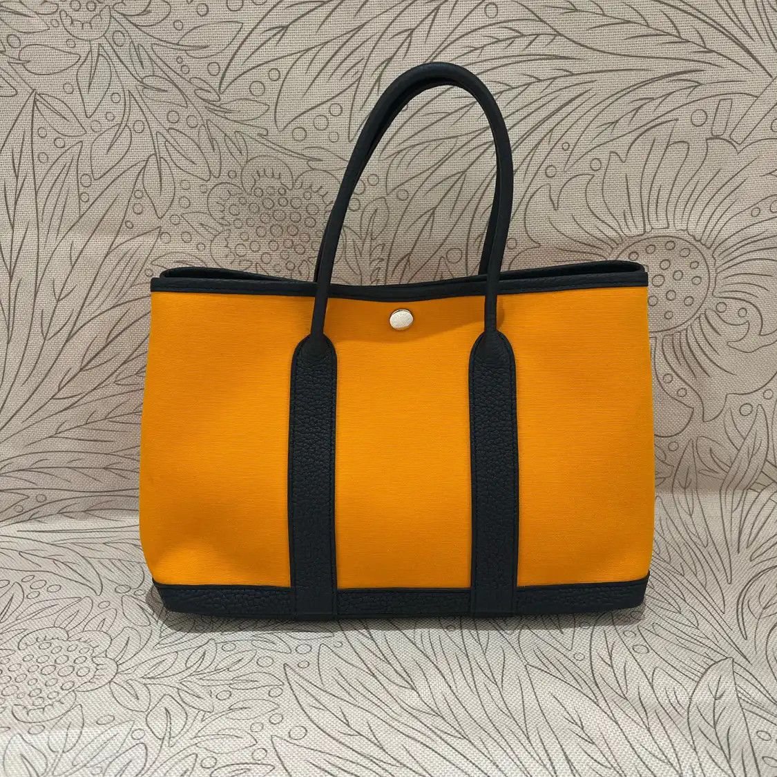 Hermes Hermes Garden Party 30 Jaune Soleil canvas Garden Party handbag silver hardware Size ONE SIZE - 3 Thumbnail