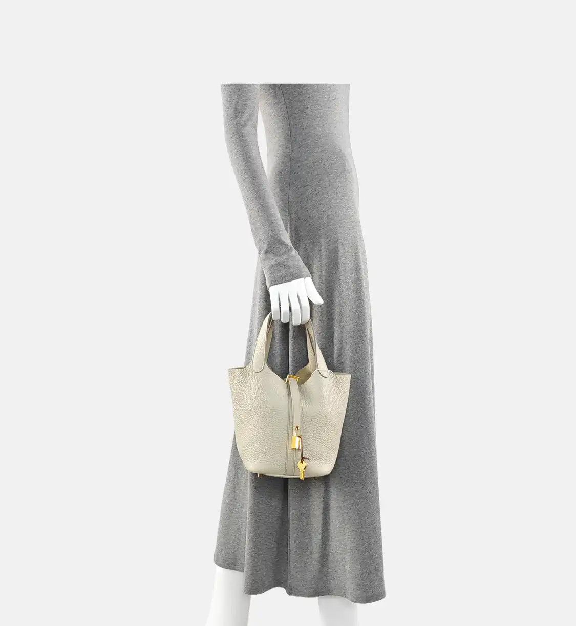 Hermes Hermes Picotin Lock 18 milkshake white Clemence cowhide leather picotin handbag Size ONE SIZE - 2 Thumbnail