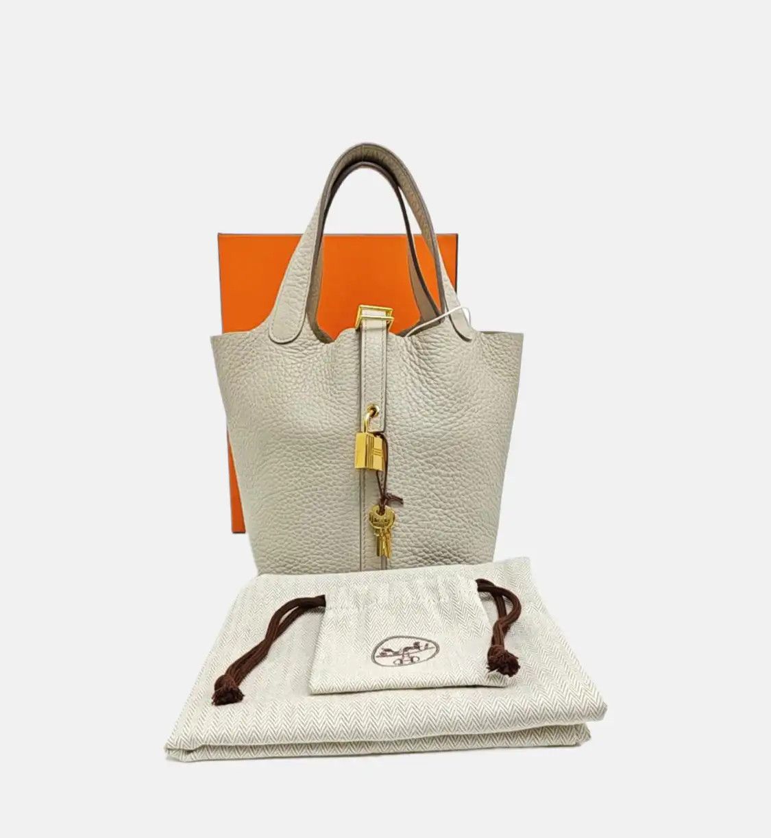 Hermes Hermes Picotin Lock 18 milkshake white Clemence cowhide leather picotin handbag Size ONE SIZE - 8 Thumbnail