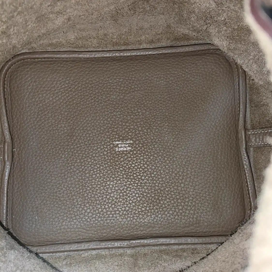 Hermes Hermes Picotin Lock Etoupe Clemence cowhide leather handbag silver hardware Y Size ONE SIZE - 7 Thumbnail