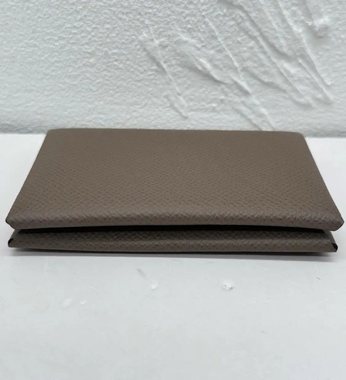 Hermes Hermes Calvi Etoupe Epsom cowhide leather card holder silver hardware B Size ONE SIZE - 6 Thumbnail
