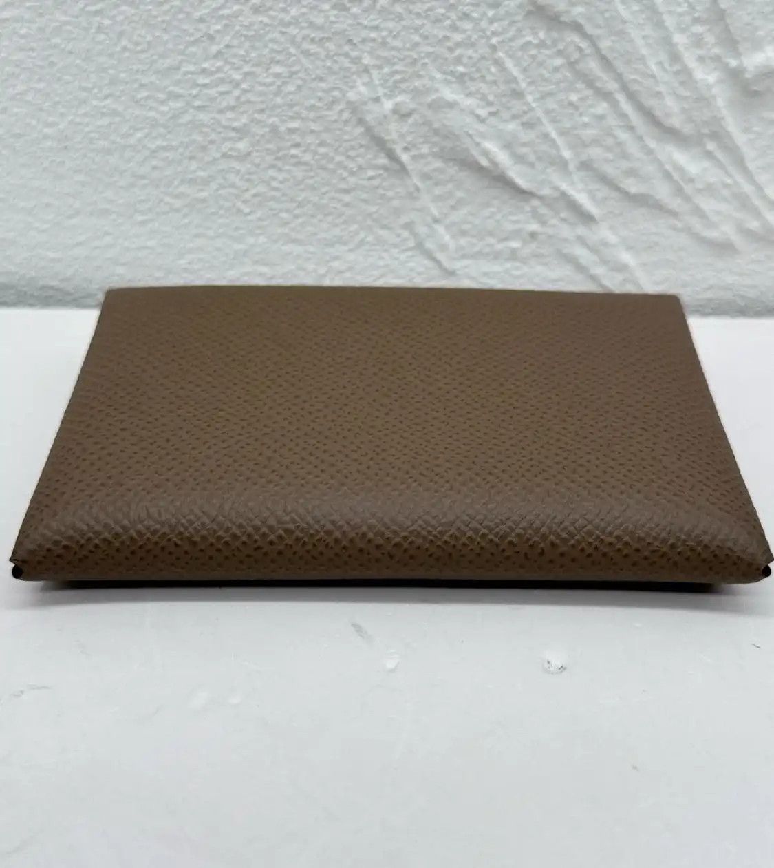 Hermes Hermes Calvi Etoupe Epsom cowhide leather card holder silver hardware B Size ONE SIZE - 5 Thumbnail