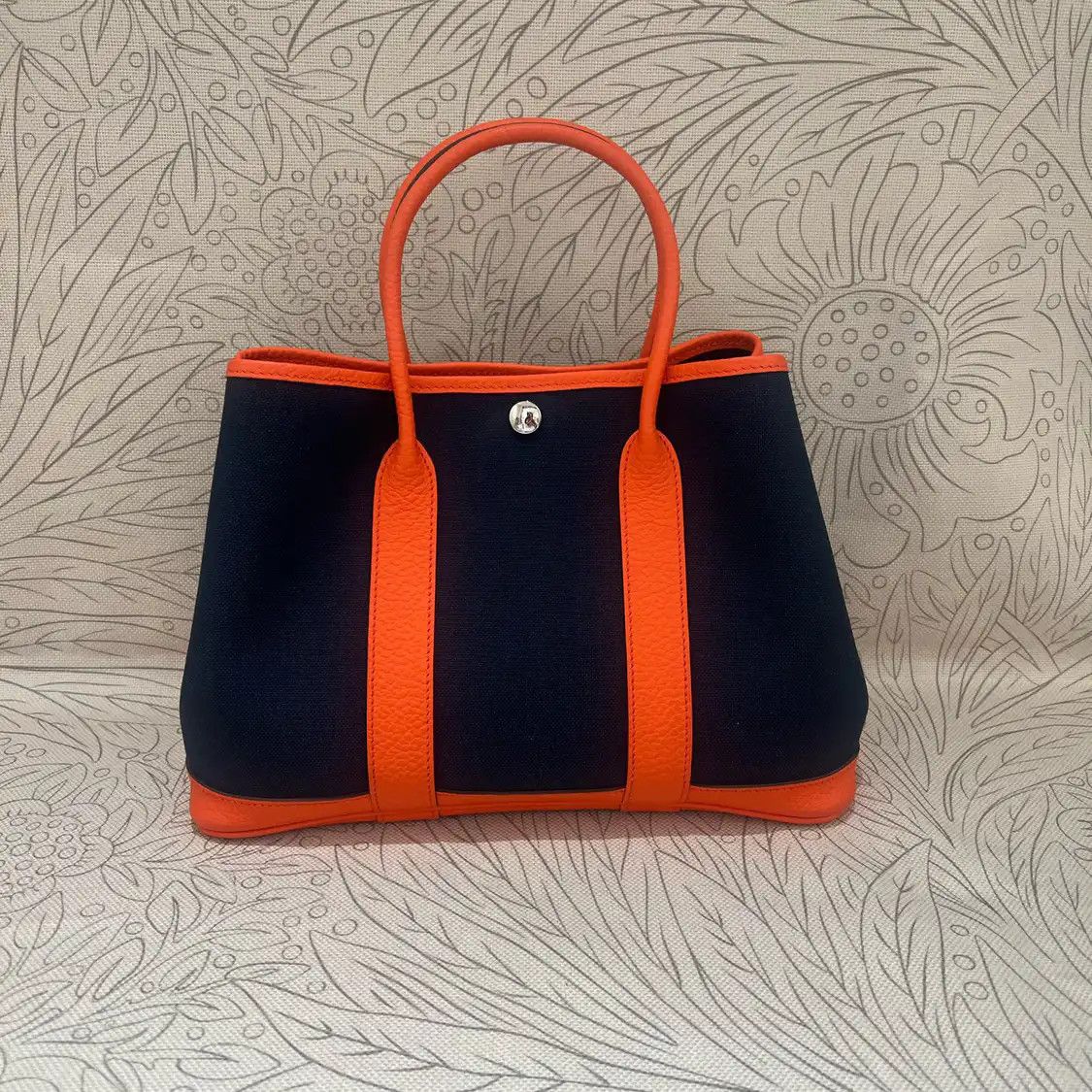 Hermes Hermes Garden Party 30 yellow brown canvas Garden Party shoulder bag silver hard Size ONE SIZE - 3 Thumbnail