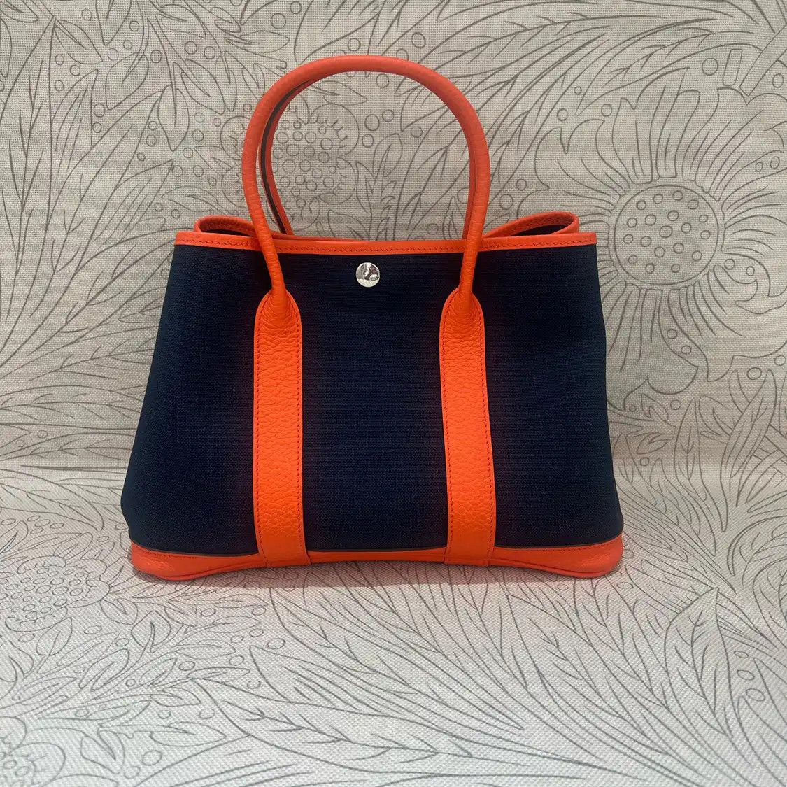 Hermes Hermes Garden Party 30 yellow brown canvas Garden Party shoulder bag silver hard Size ONE SIZE - 2 Thumbnail