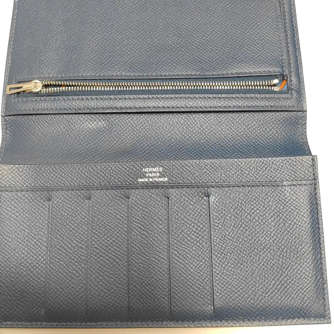 Hermes Hermes Citizen Twill Bleu Agate Epsom cowhide leather wallet silver hardware D Size ONE SIZE - 7 Thumbnail