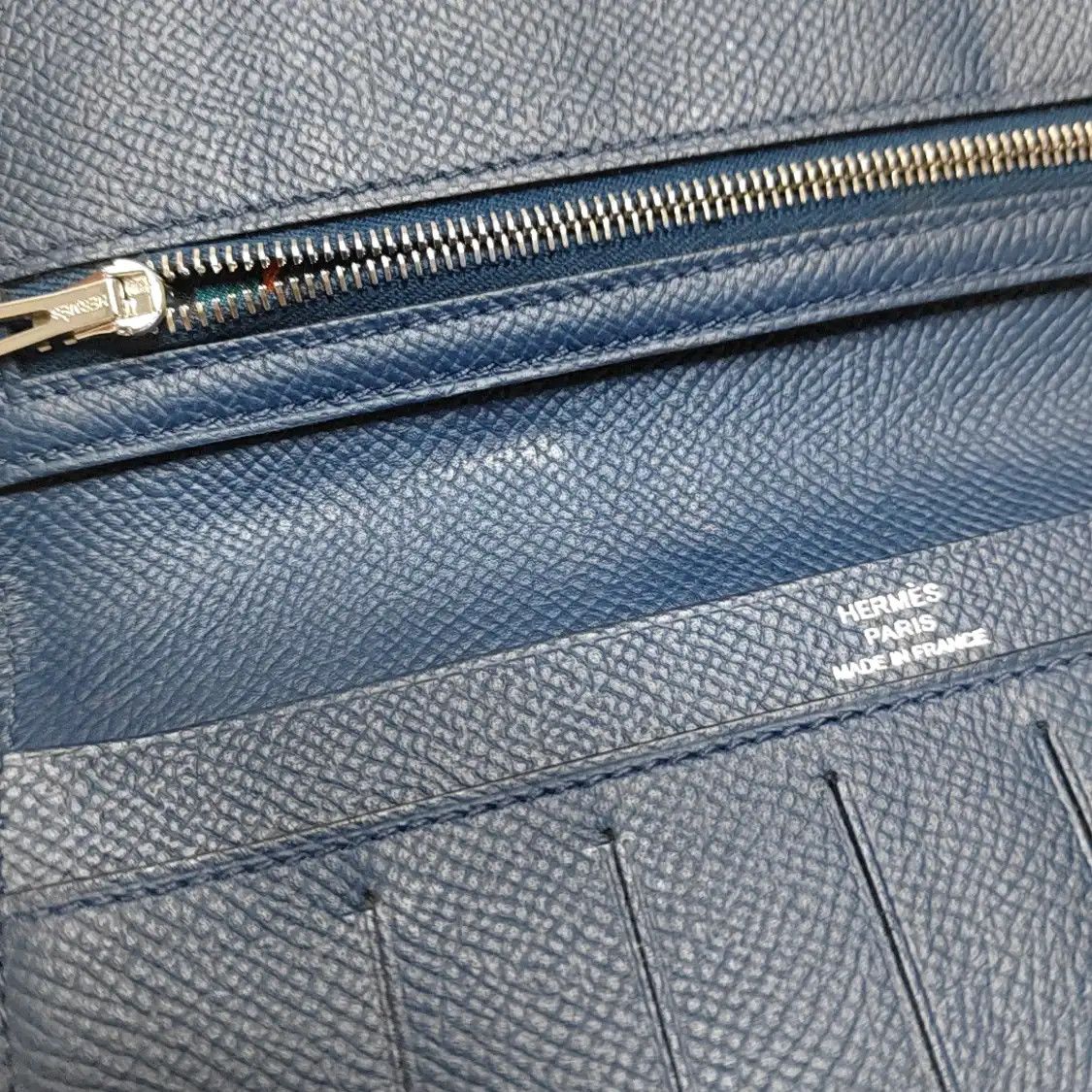Hermes Hermes Citizen Twill Bleu Agate Epsom cowhide leather wallet silver hardware D Size ONE SIZE - 10 Thumbnail