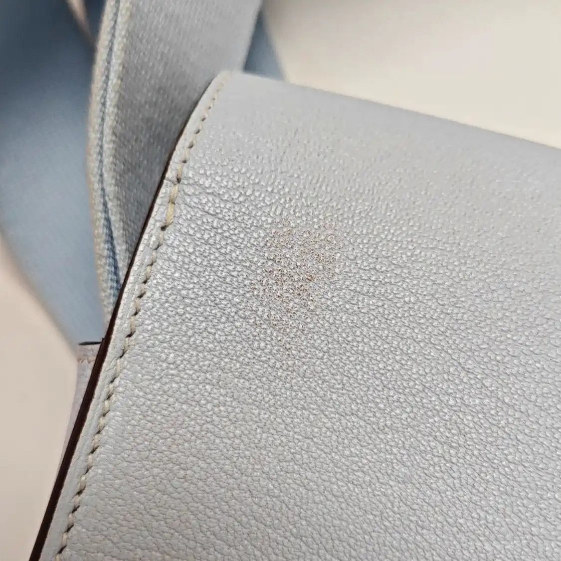 Hermes Hermes Geta breeze blue Chèvre Mysore goatskin shoulder bag handbag gold hardwar Size ONE SIZE - 11 Thumbnail