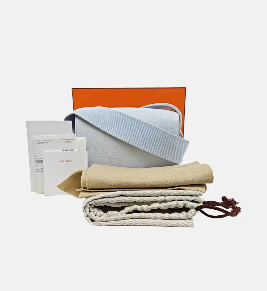 Hermes Hermes Geta breeze blue Chèvre Mysore goatskin shoulder bag handbag gold hardwar Size ONE SIZE - 8 Thumbnail