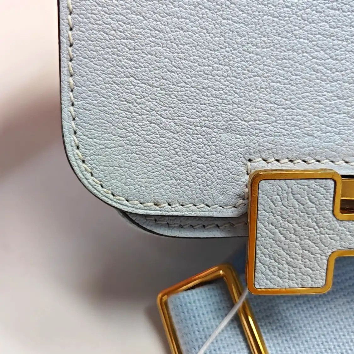 Hermes Hermes Geta breeze blue Chèvre Mysore goatskin shoulder bag handbag gold hardwar Size ONE SIZE - 9 Thumbnail