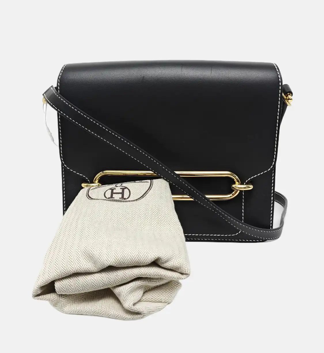 Hermes Hermes Roulis Small black Evergrain cowhide leather Roulis shoulder bag crossbod Size ONE SIZE - 8 Thumbnail
