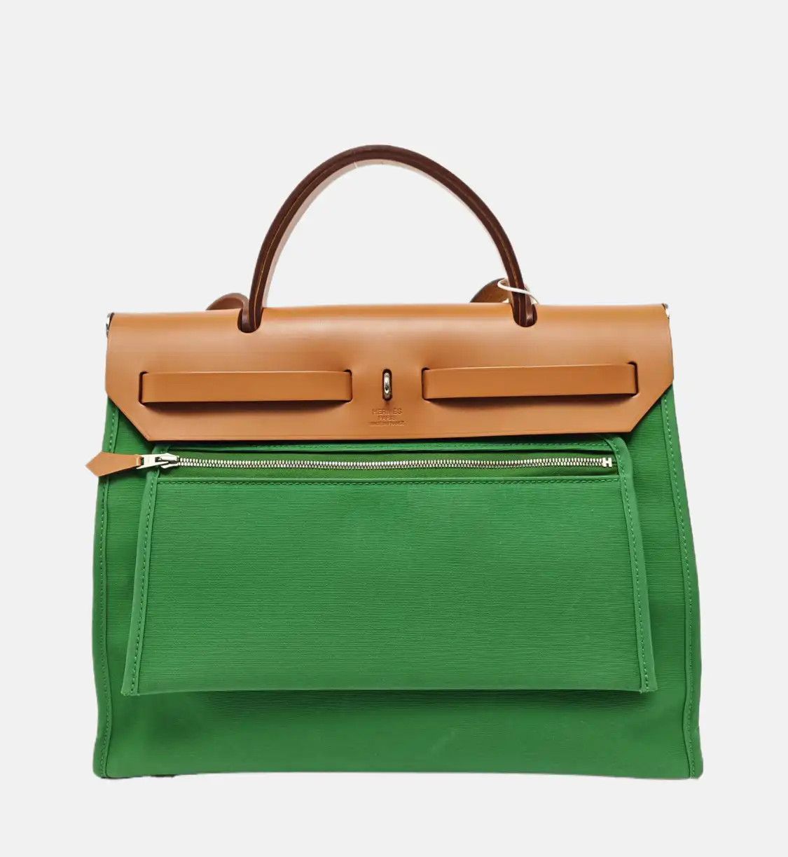 Hermes Hermes Herbag 31 Vert Cactus canvas shoulder bag handbag silver hardware X sub-p Size ONE SIZE - 5 Thumbnail