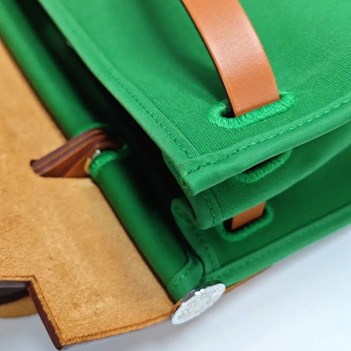 Hermes Hermes Herbag 31 Vert Cactus canvas shoulder bag handbag silver hardware X sub-p Size ONE SIZE - 18 Thumbnail