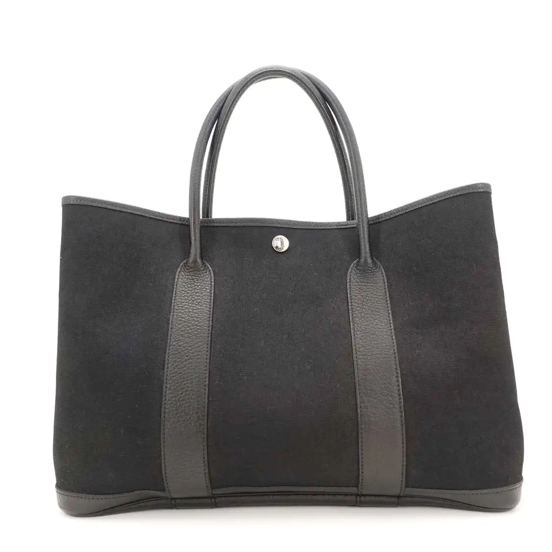 Hermes Hermes Garden Party 36 black canvas Garden Party handbag silver hardware Size ONE SIZE - 5 Thumbnail