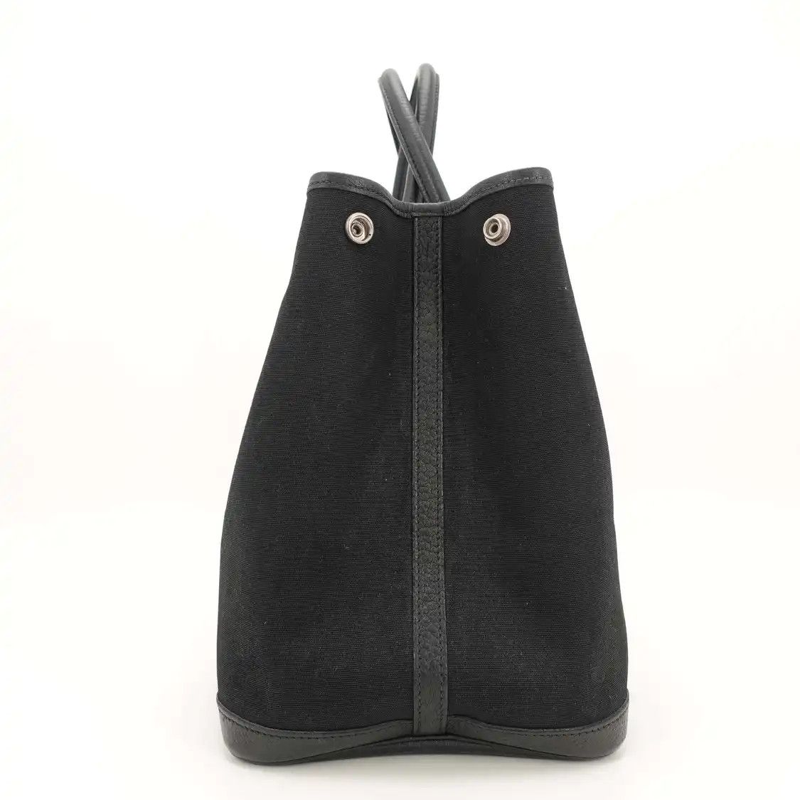 Hermes Hermes Garden Party 36 black canvas Garden Party handbag silver hardware Size ONE SIZE - 4 Thumbnail