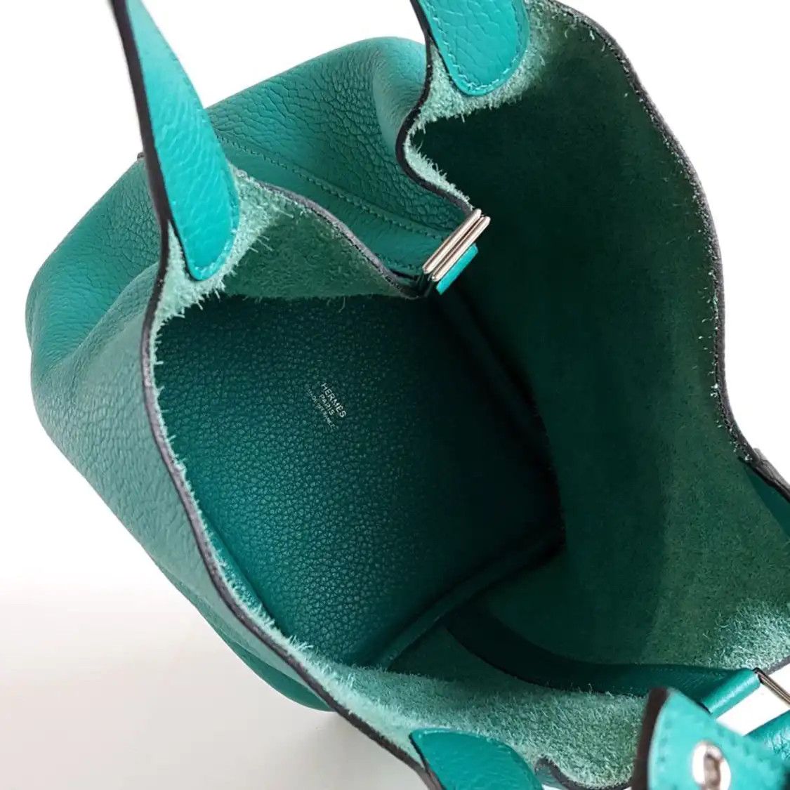 Hermes Hermes Picotin Lock 18 Vert Peacock Clemence cowhide leather picotin shoulder ba Size ONE SIZE - 6 Thumbnail
