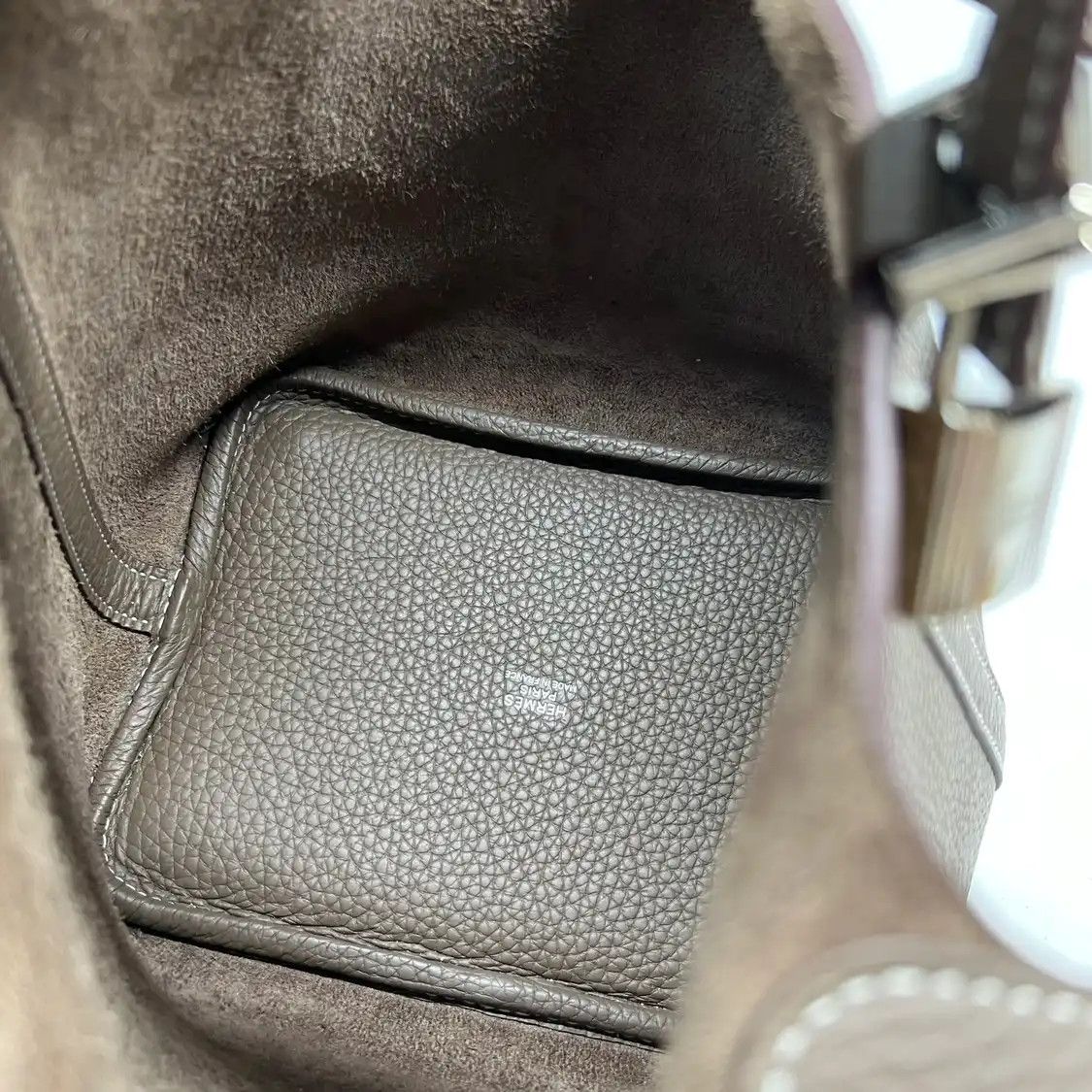 Hermes Hermes Picotin Lock 18 Etain Clemence cowhide leather picotin handbag silver har Size ONE SIZE - 9 Thumbnail