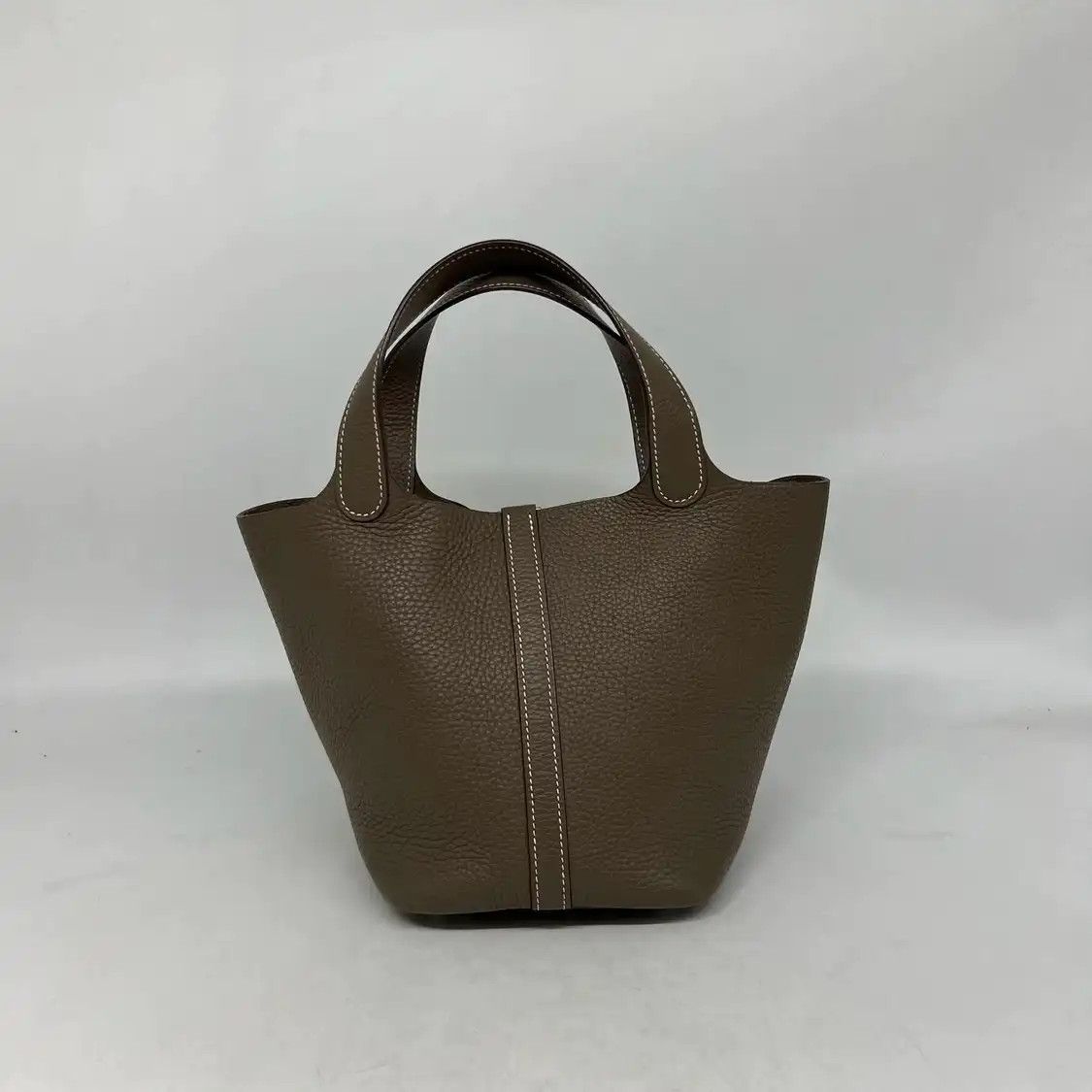 Hermes Hermes Picotin Lock 18 Etain Clemence cowhide leather picotin handbag silver har Size ONE SIZE - 6 Thumbnail
