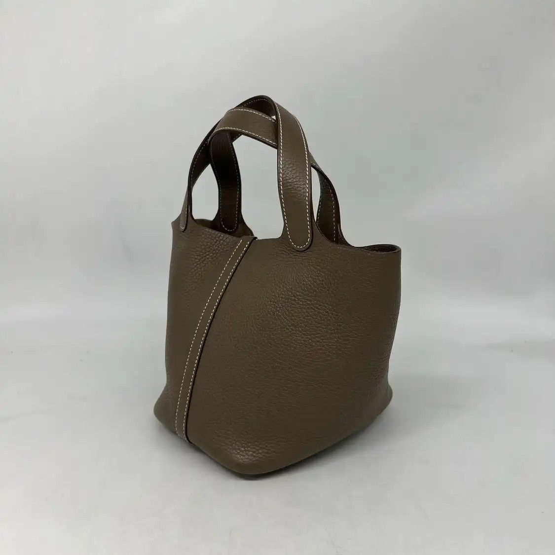 Hermes Hermes Picotin Lock 18 Etain Clemence cowhide leather picotin handbag silver har Size ONE SIZE - 7 Thumbnail