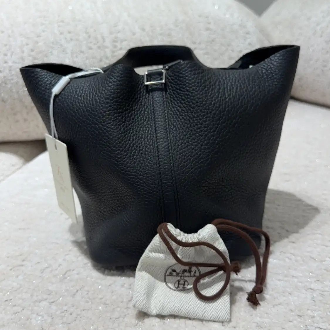 Hermes Hermes Picotin Lock 22 black Clemence cowhide leather picotin handbag silver har Size ONE SIZE - 7 Thumbnail