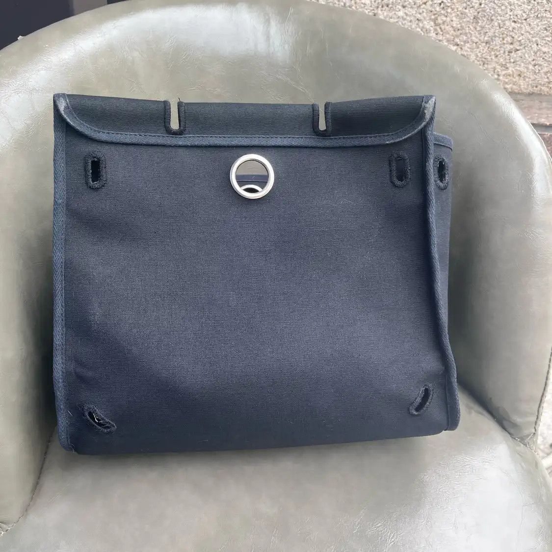 Hermes Hermes Herbag beige coated canvas backpack silver hardware medium vintage editio Size ONE SIZE - 19 Thumbnail
