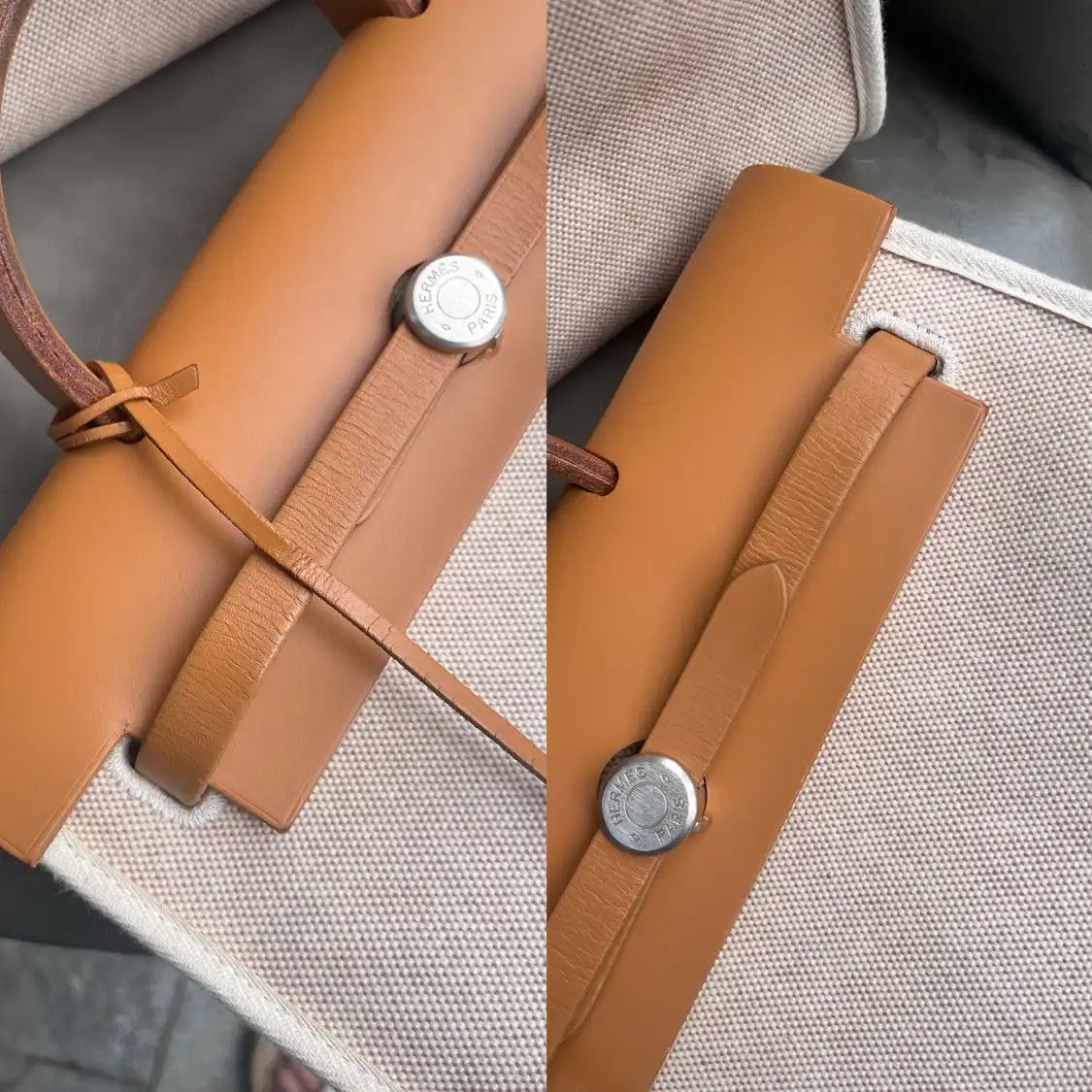 Hermes Hermes Herbag beige coated canvas backpack silver hardware medium vintage editio Size ONE SIZE - 9 Thumbnail