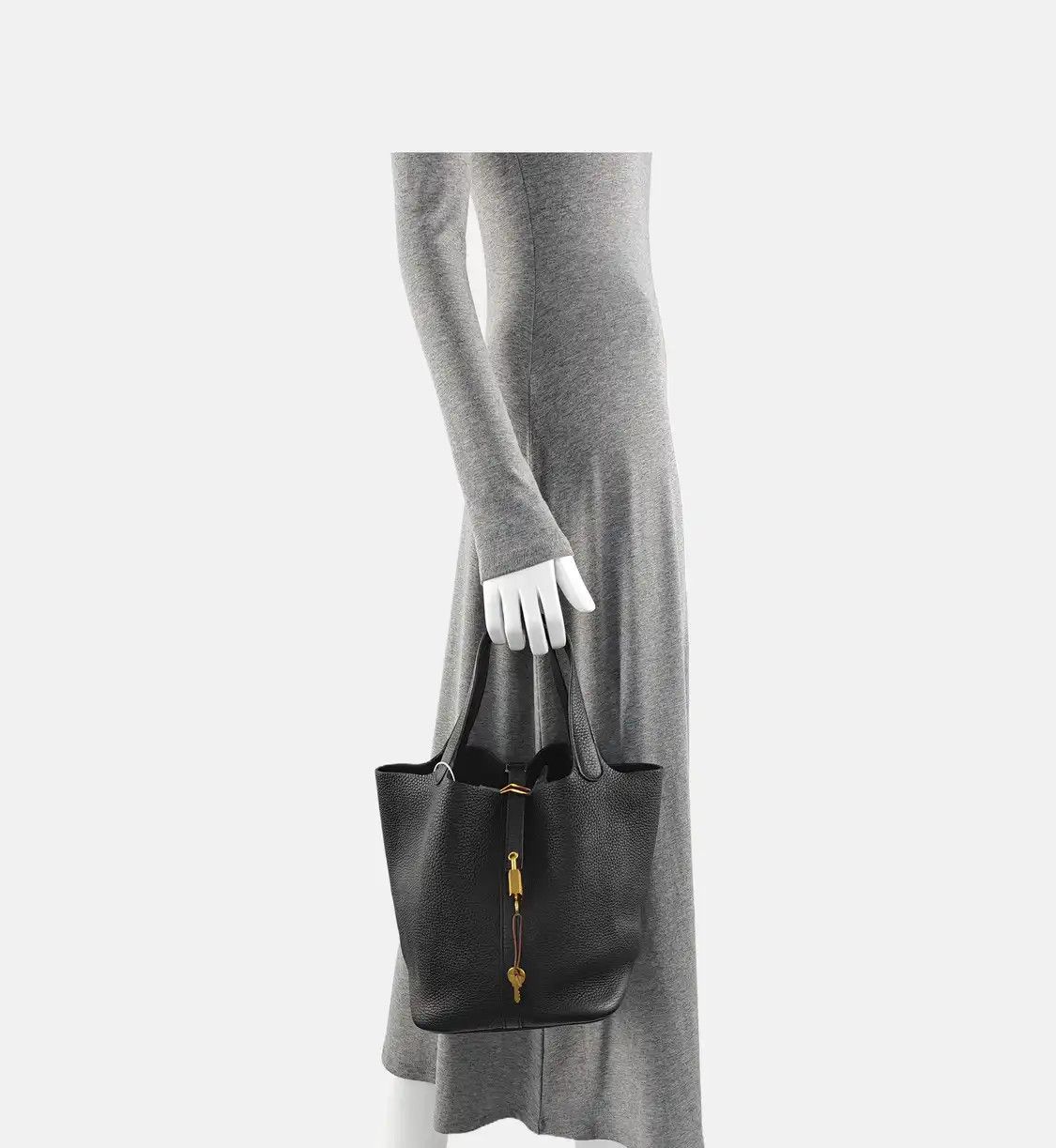 Hermes Hermes Picotin Lock 22 black Clemence cowhide leather picotin handbag gold hardw Size ONE SIZE - 2 Thumbnail