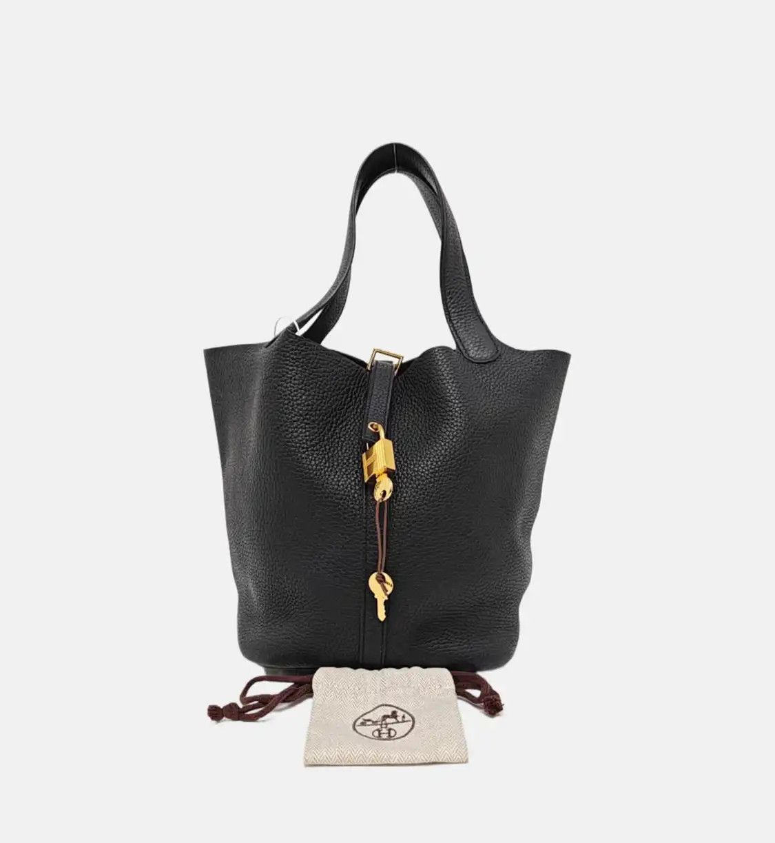 Hermes Hermes Picotin Lock 22 black Clemence cowhide leather picotin handbag gold hardw Size ONE SIZE - 8 Thumbnail