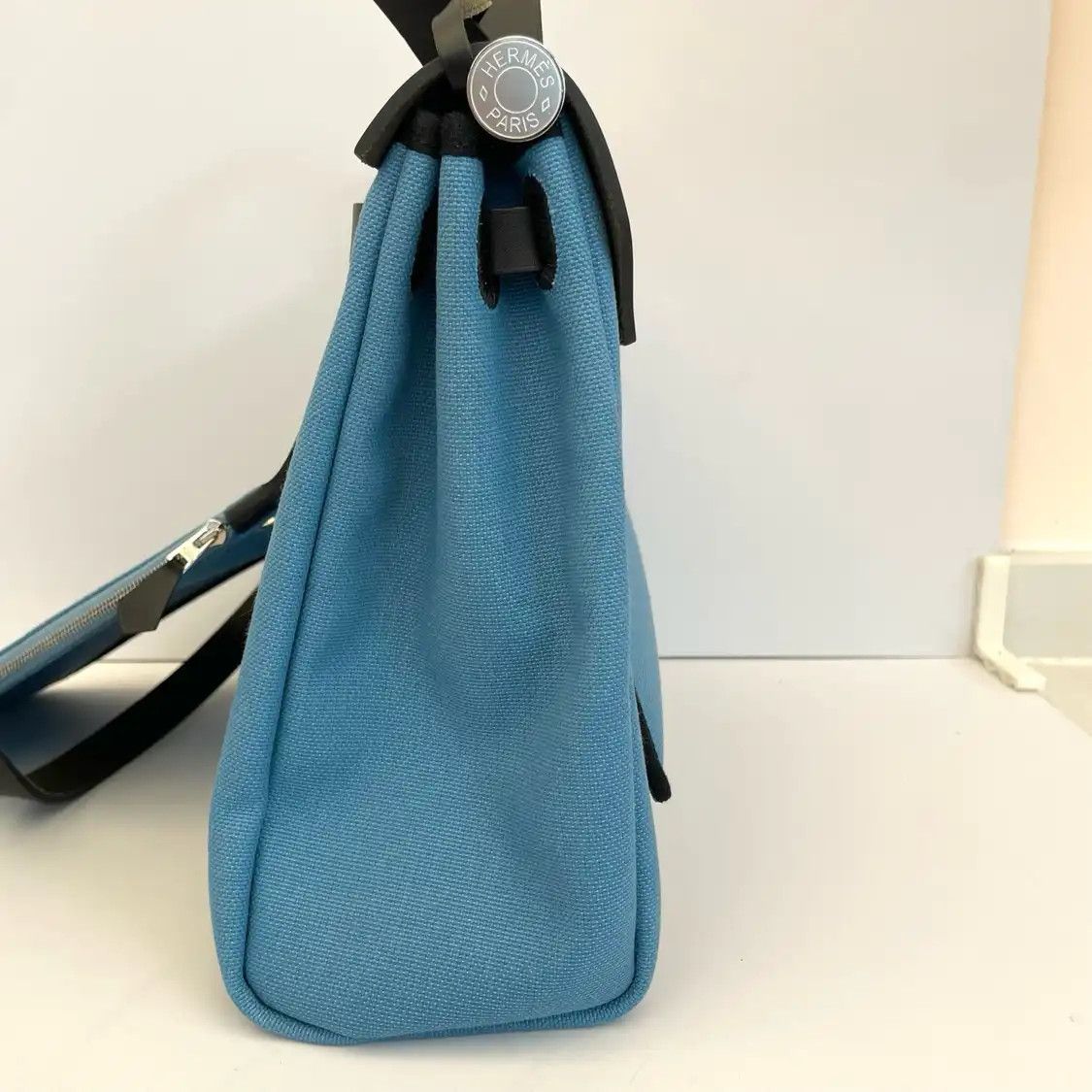 Hermes Hermes Herbag 31 new denim blue canvas shoulder bag silver hardware W sub-pocket Size ONE SIZE - 3 Thumbnail
