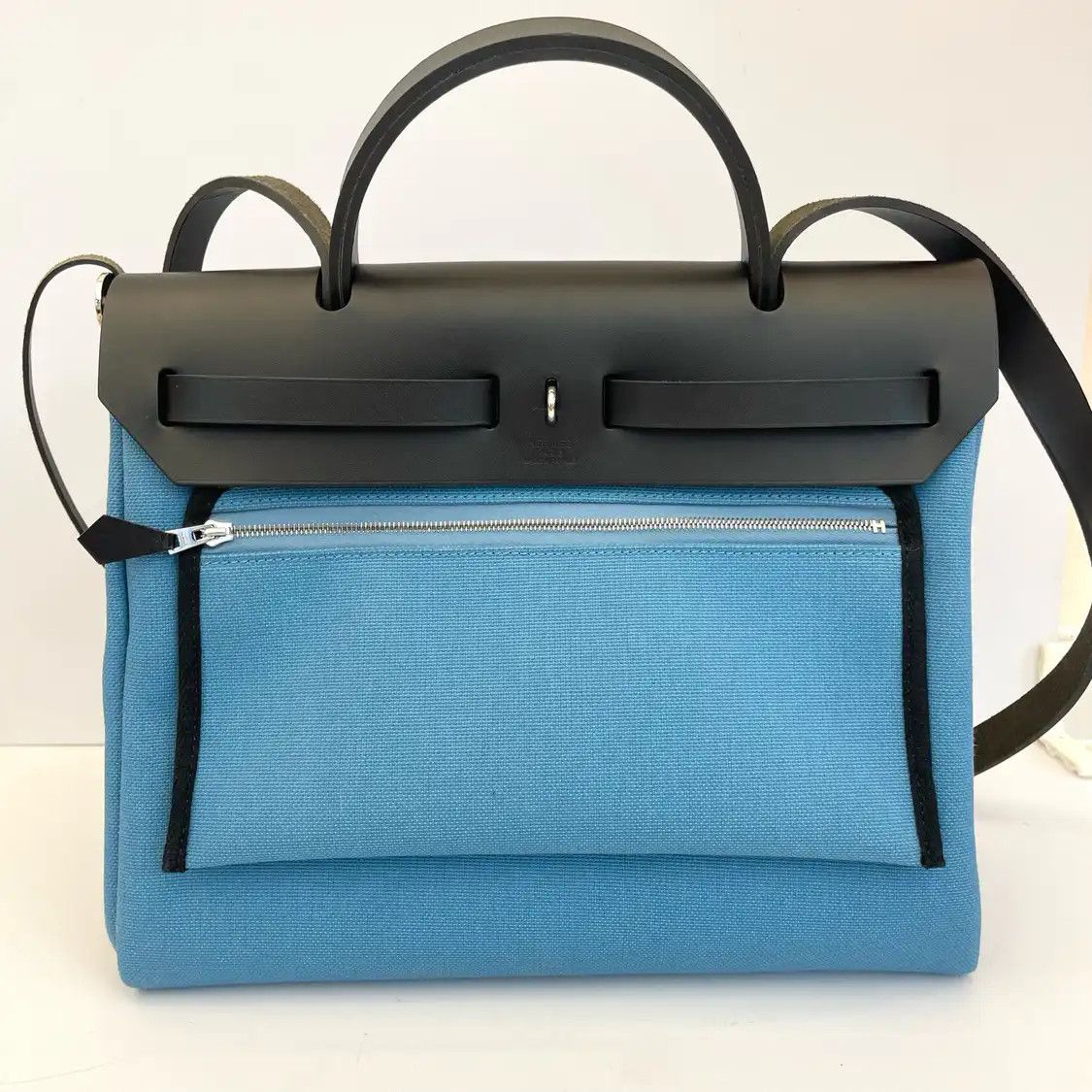 Hermes Hermes Herbag 31 new denim blue canvas shoulder bag silver hardware W sub-pocket Size ONE SIZE - 2 Thumbnail