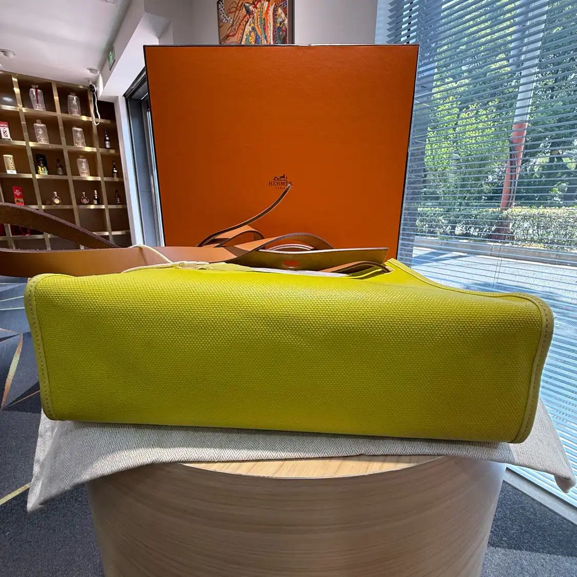 Hermes Hermes Herbag candy yellow coated canvas handbag silver hardware B Size ONE SIZE - 5 Thumbnail