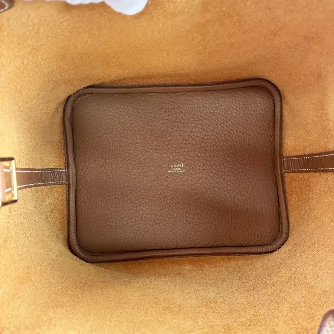 Hermes Hermes Picotin Lock 22 Gold Brown Clemence cowhide leather picotin handbag gold Size ONE SIZE - 6 Thumbnail