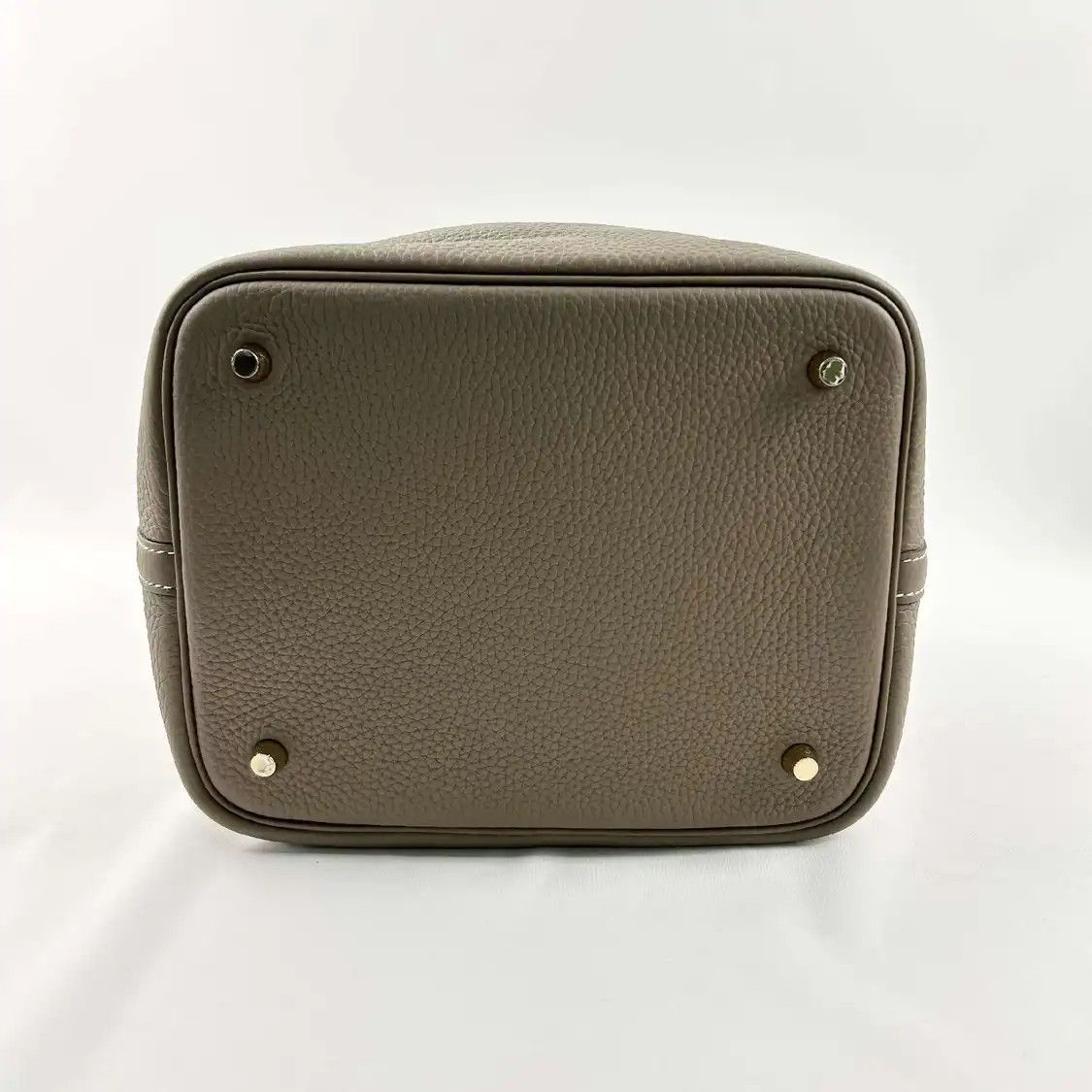 Hermes Hermes Picotin Lock 22 Etoupe Clemence cowhide leather picotin handbag gold hard Size ONE SIZE - 5 Thumbnail