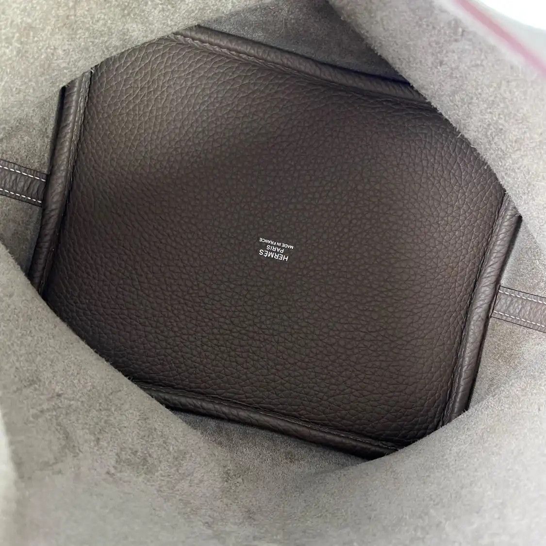 Hermes Hermes Picotin Lock 22 Etoupe Clemence cowhide leather picotin handbag gold hard Size ONE SIZE - 6 Thumbnail