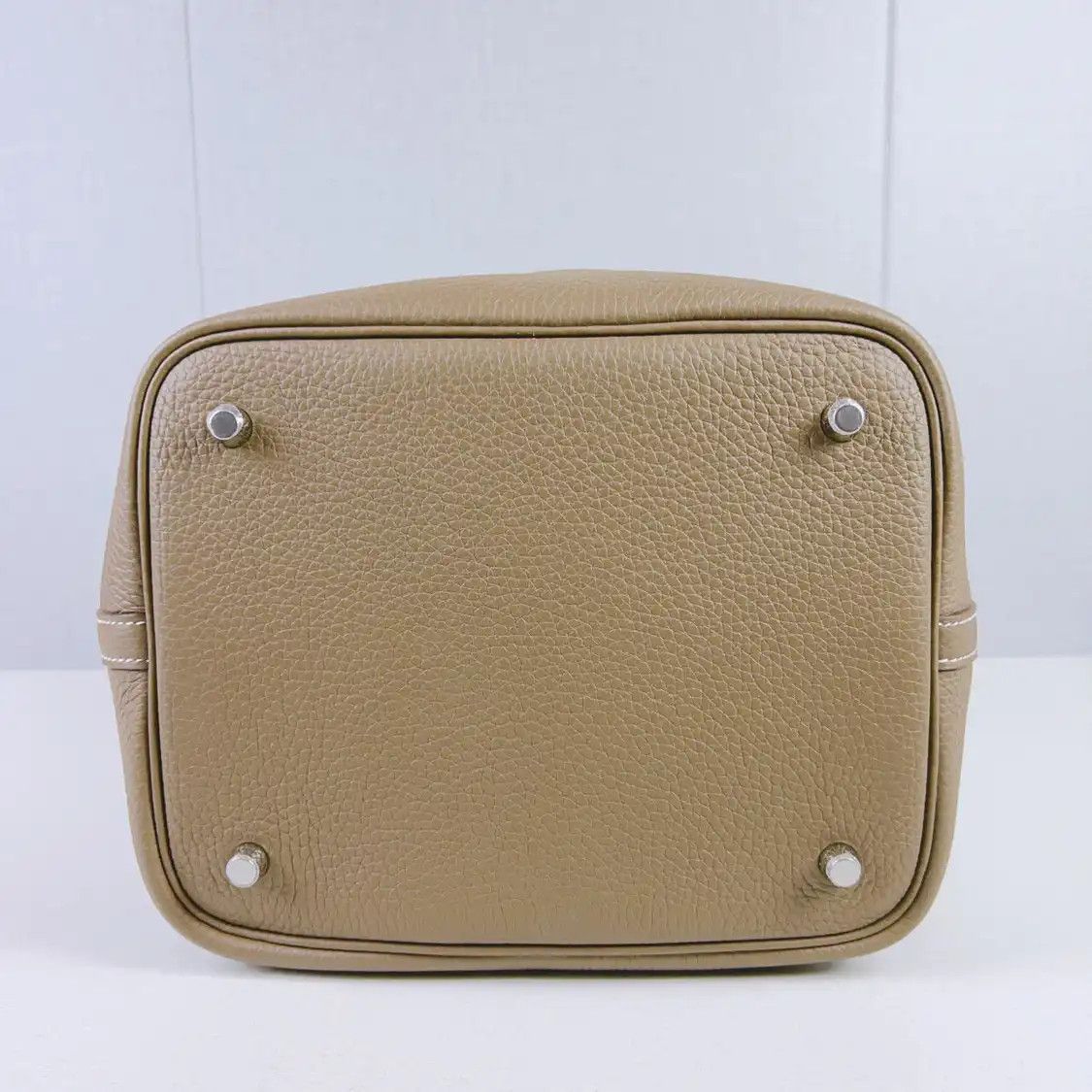 Hermes Hermes Picotin Lock 22 Etoupe Clemence cowhide leather picotin handbag gold hard Size ONE SIZE - 5 Thumbnail