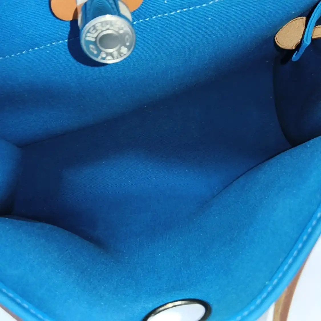 Hermes Hermes Herbag 31 peacock blue canvas shoulder bag handbag crossbody bag silver h Size ONE SIZE - 7 Thumbnail