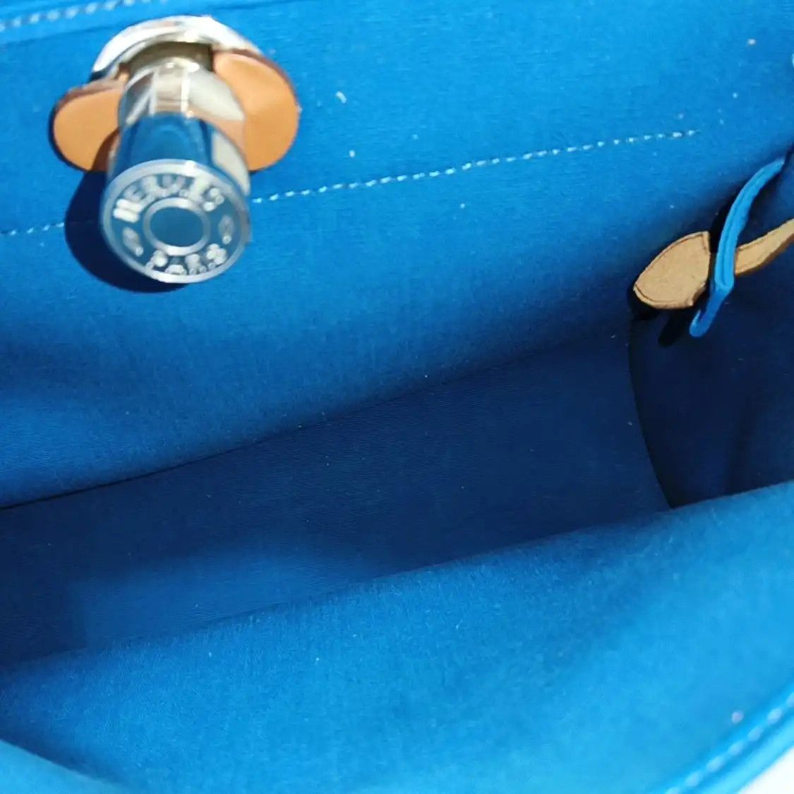 Hermes Hermes Herbag 31 peacock blue canvas shoulder bag handbag crossbody bag silver h Size ONE SIZE - 15 Thumbnail