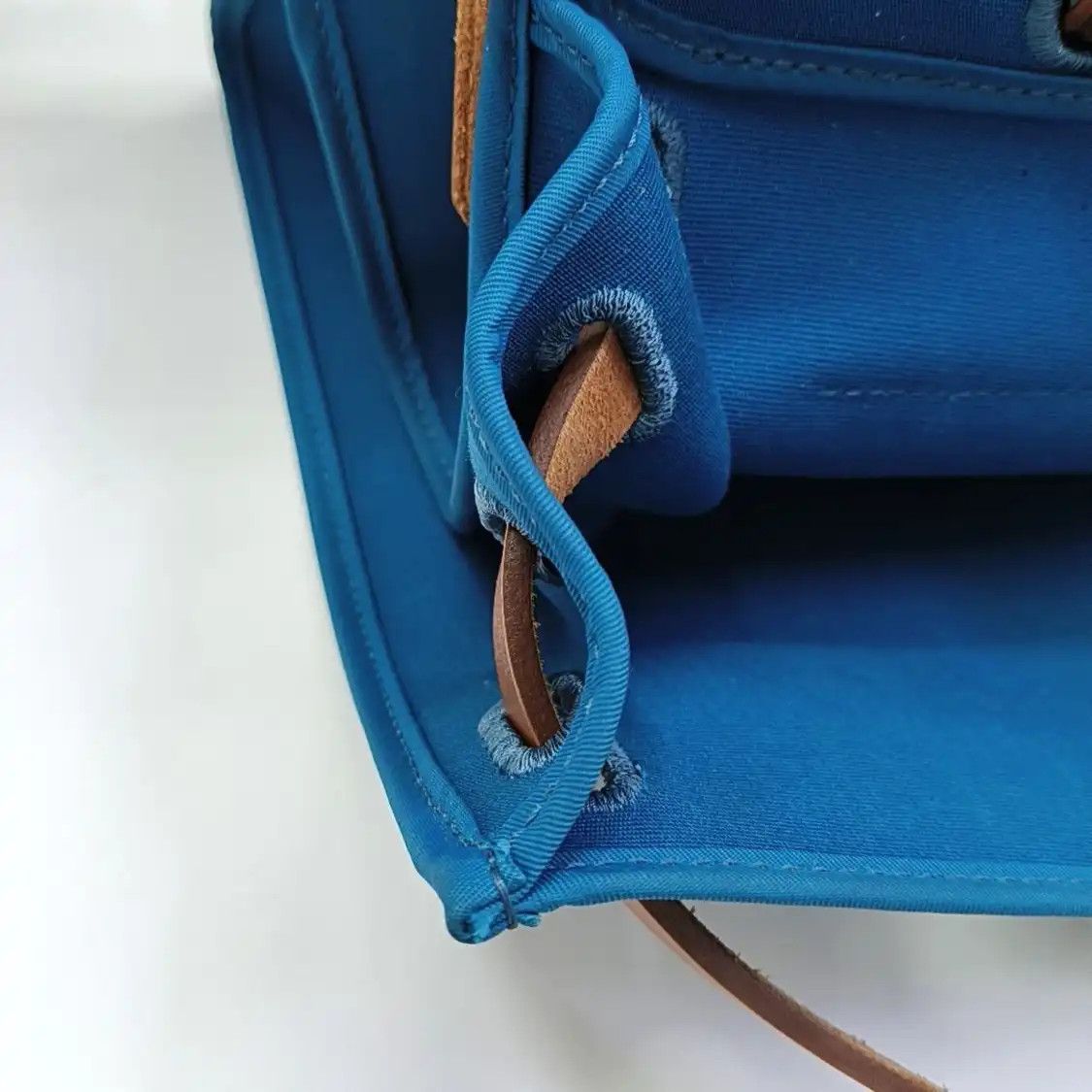 Hermes Hermes Herbag 31 peacock blue canvas shoulder bag handbag crossbody bag silver h Size ONE SIZE - 16 Thumbnail