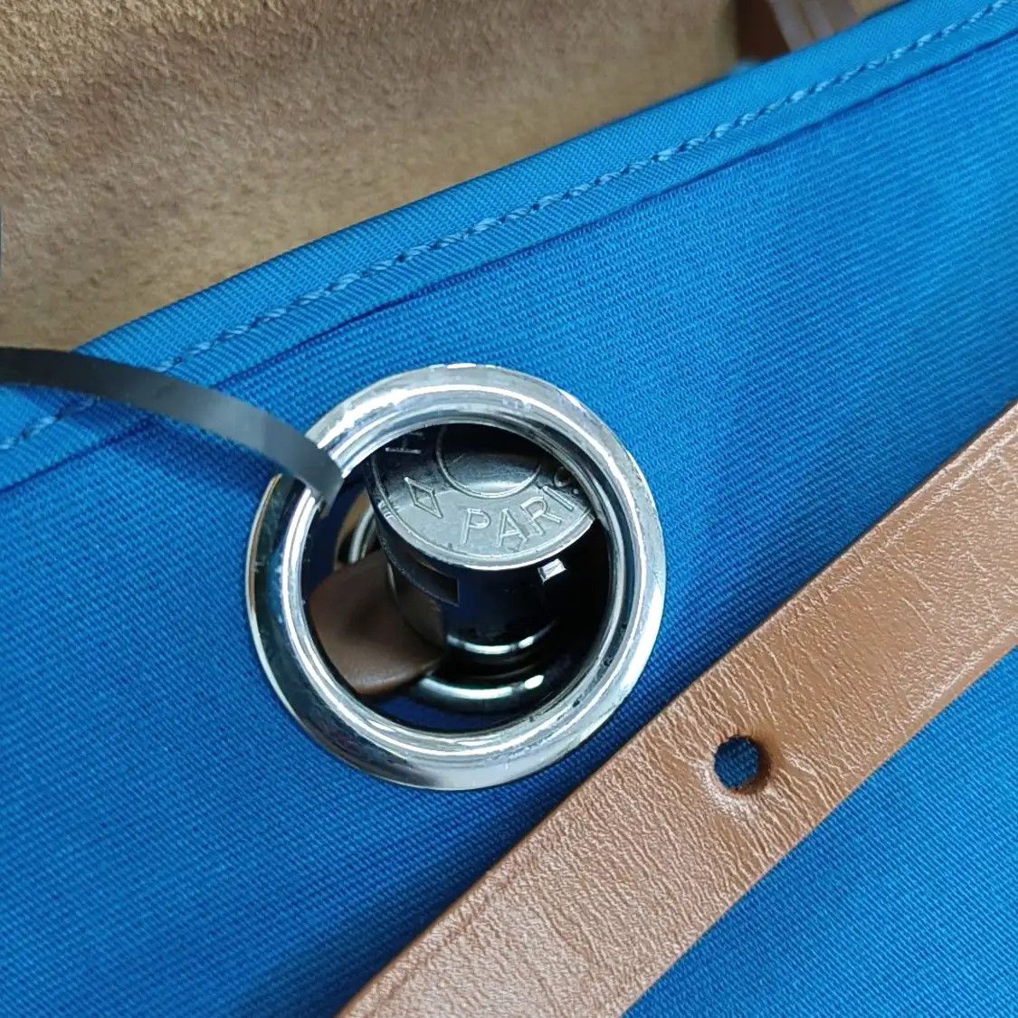 Hermes Hermes Herbag 31 peacock blue canvas shoulder bag handbag crossbody bag silver h Size ONE SIZE - 11 Thumbnail