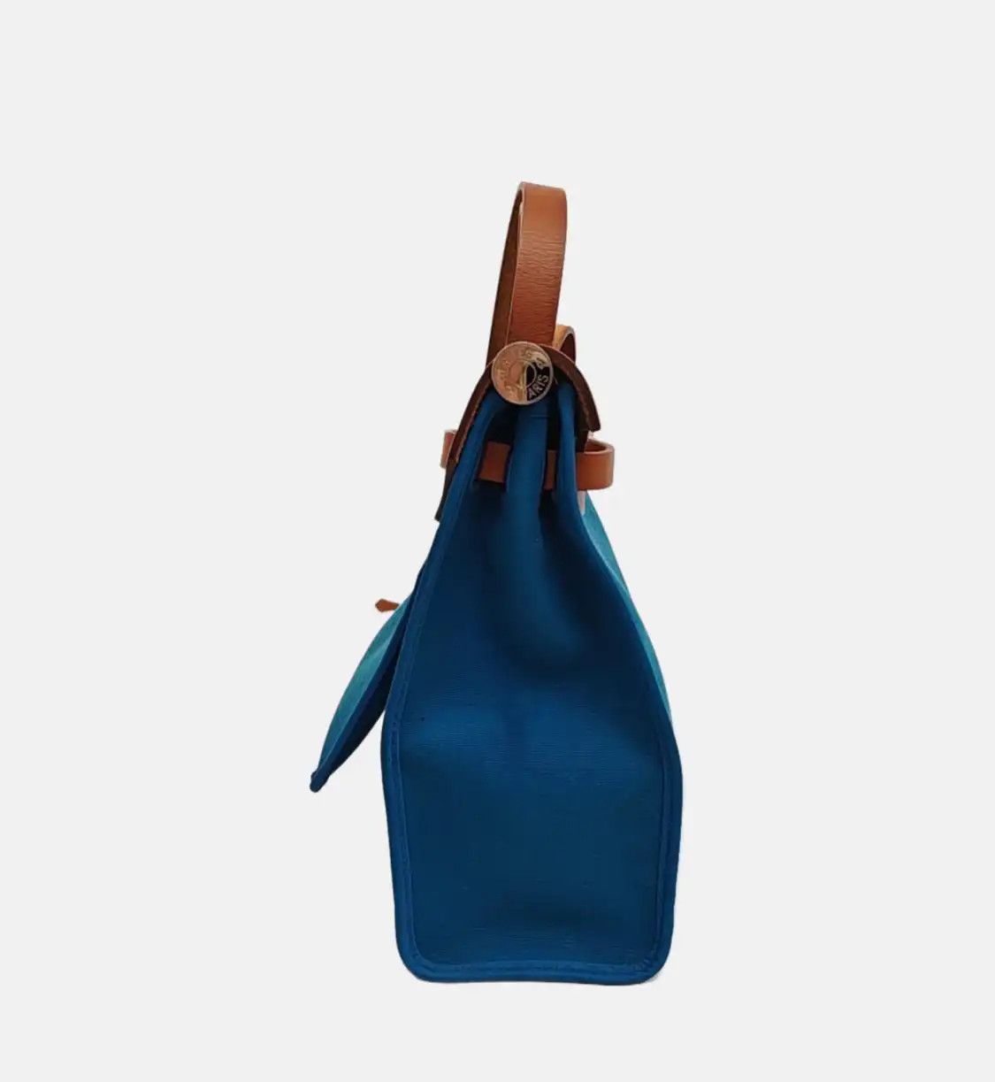 Hermes Hermes Herbag 31 peacock blue canvas shoulder bag handbag crossbody bag silver h Size ONE SIZE - 4 Thumbnail