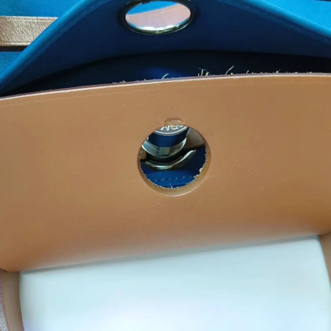 Hermes Hermes Herbag 31 peacock blue canvas shoulder bag handbag crossbody bag silver h Size ONE SIZE - 10 Thumbnail