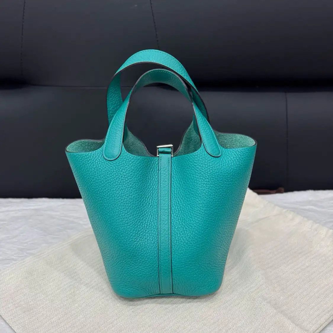 Hermes Hermes Picotin Lock 18 velvet green Clemence cowhide leather picotin handbag sil Size ONE SIZE - 2 Thumbnail