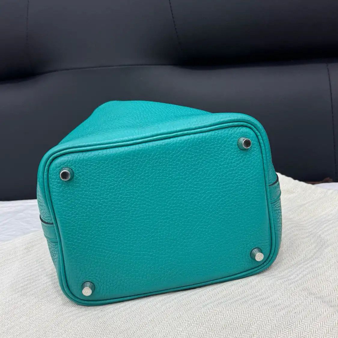Hermes Hermes Picotin Lock 18 velvet green Clemence cowhide leather picotin handbag sil Size ONE SIZE - 5 Thumbnail