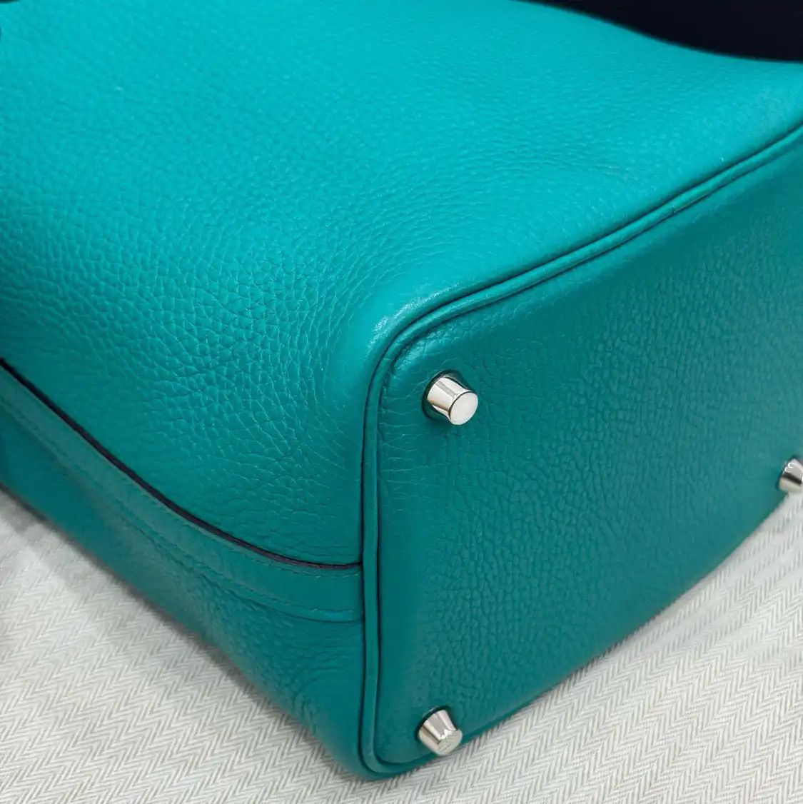 Hermes Hermes Picotin Lock 18 velvet green Clemence cowhide leather picotin handbag sil Size ONE SIZE - 6 Thumbnail