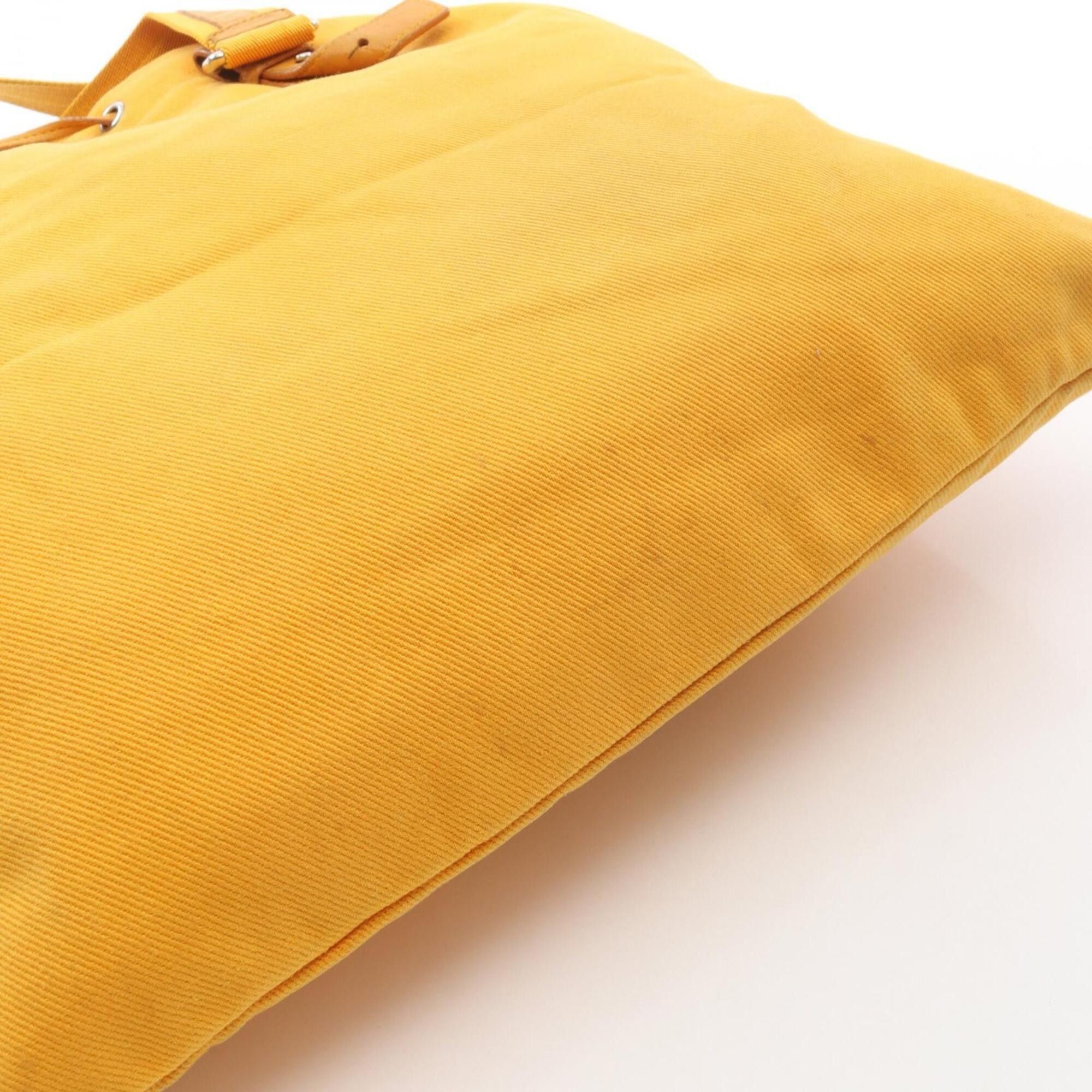 Yves Saint Laurent Yves Saint Laurent Rive Gauche Kahala Tote Bag/Handbag, Canvas, Leather, Fabric, Women's, Yellow Size ONE SIZE - 12 Thumbnail