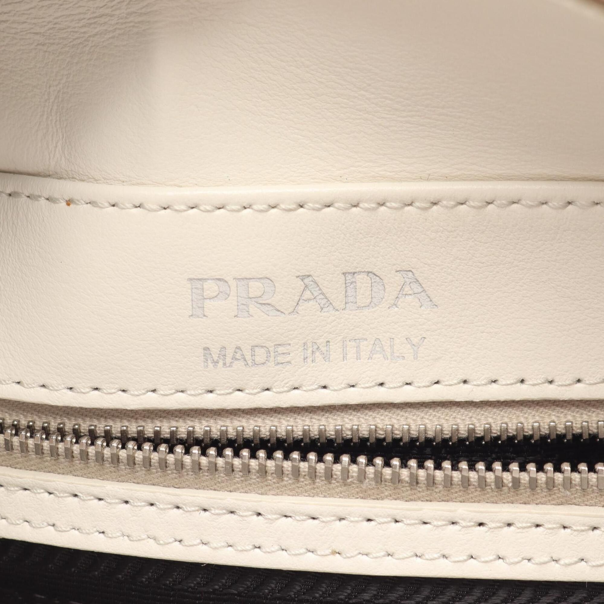 Prada Prada Diagram 2-Way Handbag, Leather, Women's, White Size ONE SIZE - 4 Thumbnail